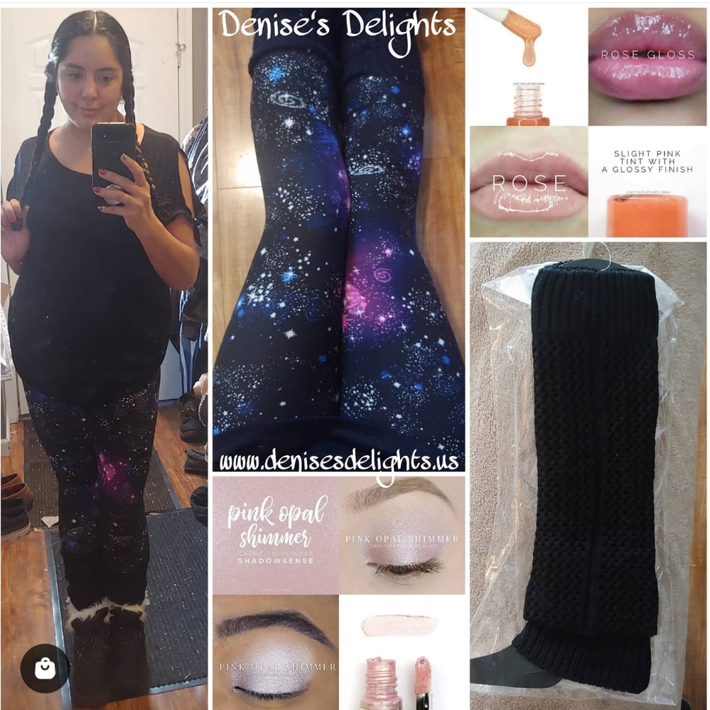 One Size Pink, Purple & Blue Galaxy Print Leggings